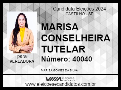 Candidato PASTORA MARISA LIMA 2024 - CASTILHO - Eleições