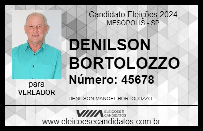 Candidato DENILSON  BORTOLOZZO 2024 - MESÓPOLIS - Eleições