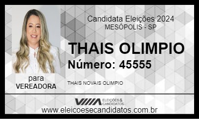 Candidato THAIS OLIMPIO 2024 - MESÓPOLIS - Eleições