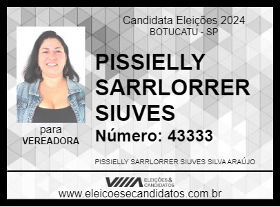 Candidato PISSIELLY SARRLORRER SIUVES 2024 - BOTUCATU - Eleições