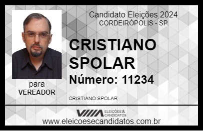 Candidato CRISTIANO SPOLADOR 2024 - CORDEIRÓPOLIS - Eleições