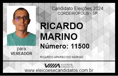 Candidato RICARDO MARINO  2024 - CORDEIRÓPOLIS - Eleições