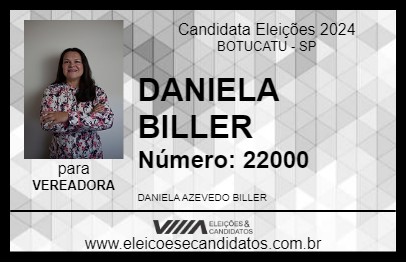 Candidato DANIELA BILLER 2024 - BOTUCATU - Eleições