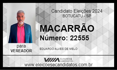 Candidato MACARRÃO 2024 - BOTUCATU - Eleições