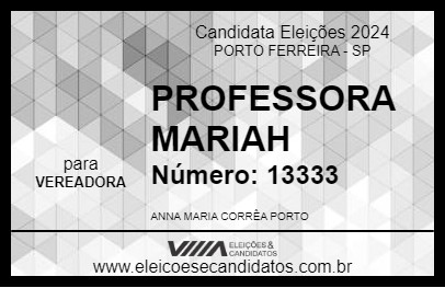 Candidato PROFESSORA MARIAH 2024 - PORTO FERREIRA - Eleições