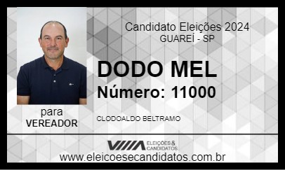 Candidato DODO MEL 2024 - GUAREÍ - Eleições