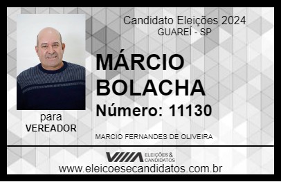 Candidato MÁRCIO BOLACHA 2024 - GUAREÍ - Eleições