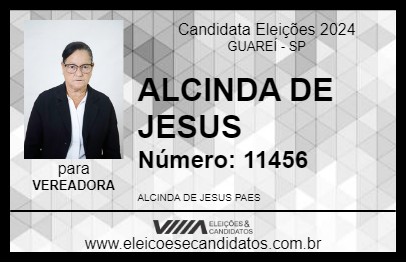 Candidato ALCINDA DE JESUS 2024 - GUAREÍ - Eleições