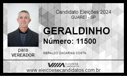 Candidato GERALDINHO 2024 - GUAREÍ - Eleições