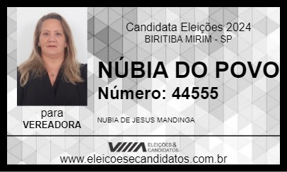 Candidato NÚBIA DO POVO 2024 - BIRITIBA MIRIM - Eleições