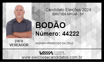 Candidato BODÃO 2024 - BIRITIBA MIRIM - Eleições