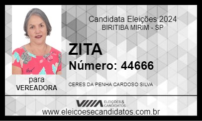 Candidato ZITA 2024 - BIRITIBA MIRIM - Eleições