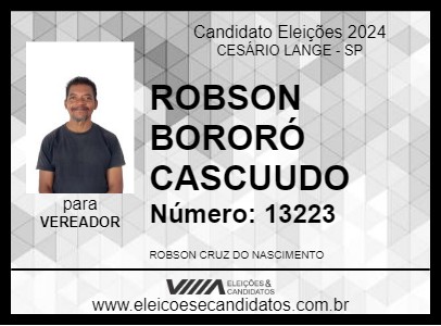 Candidato ROBSON BORORÓ CASCUUDO 2024 - CESÁRIO LANGE - Eleições