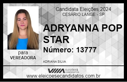 Candidato ADRYANNA POP STAR 2024 - CESÁRIO LANGE - Eleições