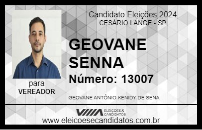 Candidato GEOVANE SENNA 2024 - CESÁRIO LANGE - Eleições