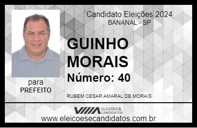 Candidato GUINHO MORAIS  2024 - BANANAL - Eleições