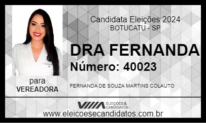 Candidato DRA FERNANDA 2024 - BOTUCATU - Eleições