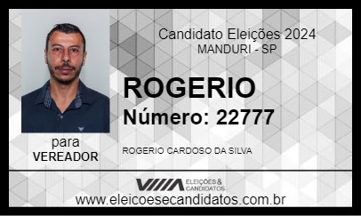 Candidato ROGERIO 2024 - MANDURI - Eleições