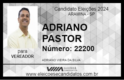 Candidato ADRIANO PASTOR 2024 - ARAMINA - Eleições