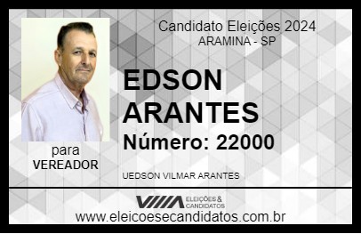 Candidato EDSON ARANTES 2024 - ARAMINA - Eleições