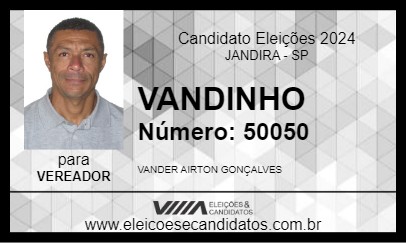 Candidato VANDINHO 2024 - JANDIRA - Eleições