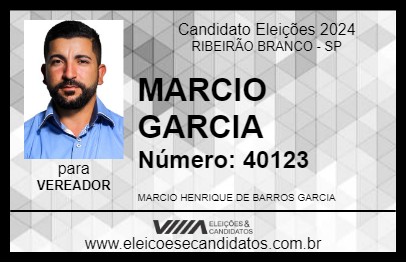 Candidato MARCIO GARCIA 2024 - RIBEIRÃO BRANCO - Eleições