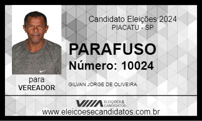 Candidato PARAFUSO 2024 - PIACATU - Eleições