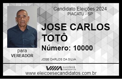 Candidato JOSE CARLOS TOTÔ 2024 - PIACATU - Eleições