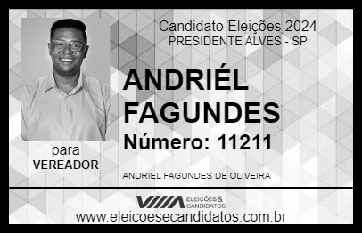 Candidato ANDRIÉL FAGUNDES 2024 - PRESIDENTE ALVES - Eleições