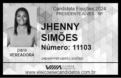 Candidato JHENNY SIMÕES 2024 - PRESIDENTE ALVES - Eleições