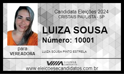 Candidato LUIZA SOUSA 2024 - CRISTAIS PAULISTA - Eleições