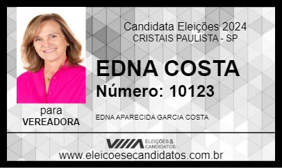 Candidato EDNA COSTA 2024 - CRISTAIS PAULISTA - Eleições