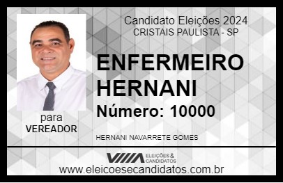 Candidato ENFERMEIRO HERNANI 2024 - CRISTAIS PAULISTA - Eleições