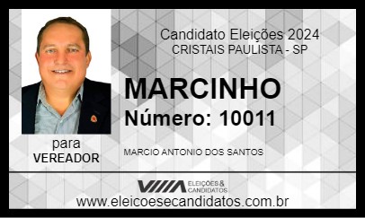 Candidato MARCINHO 2024 - CRISTAIS PAULISTA - Eleições