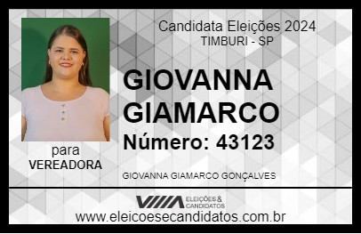 Candidato GIOVANNA GIAMARCO 2024 - TIMBURI - Eleições