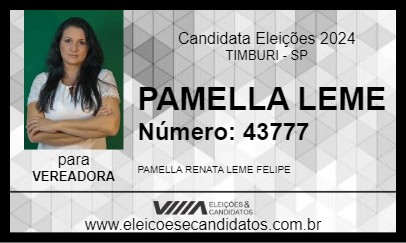 Candidato PAMELLA LEME 2024 - TIMBURI - Eleições