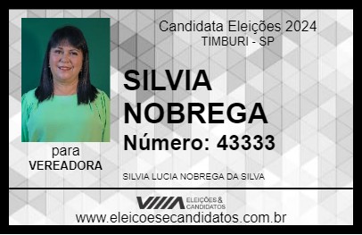 Candidato SILVIA NOBREGA 2024 - TIMBURI - Eleições