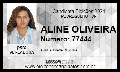 Candidato ALINE OLIVEIRA 2024 - PEDREGULHO - Eleições