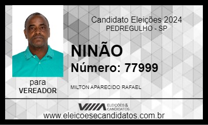 Candidato NINÃO 2024 - PEDREGULHO - Eleições