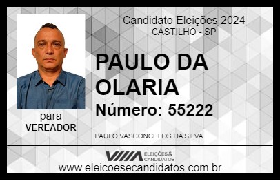 Candidato PAULO DA OLARIA 2024 - CASTILHO - Eleições