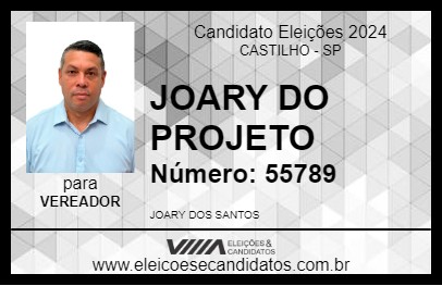 Candidato JOARY DO PROJETO 2024 - CASTILHO - Eleições