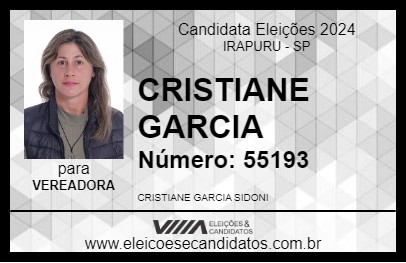 Candidato CRISTIANE GARCIA 2024 - IRAPURU - Eleições