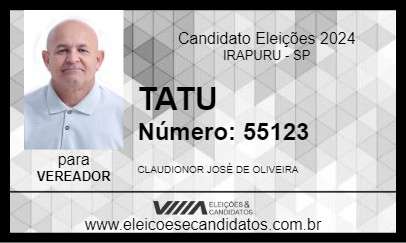 Candidato TATU 2024 - IRAPURU - Eleições