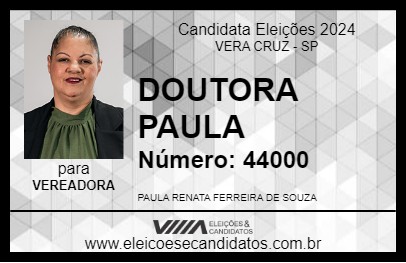 Candidato DOUTORA PAULA 2024 - VERA CRUZ - Eleições