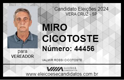 Candidato MIRO CICOTOSTE 2024 - VERA CRUZ - Eleições