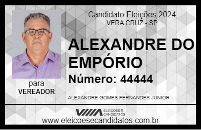 Candidato ALEXANDRE DO EMPÓRIO 2024 - VERA CRUZ - Eleições