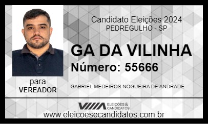 Candidato GA DA VILINHA 2024 - PEDREGULHO - Eleições