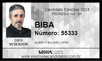 Candidato BIBA 2024 - PEDREGULHO - Eleições