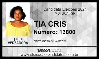 Candidato TIA CRIS 2024 - MOTUCA - Eleições