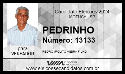 Candidato PEDRINHO 2024 - MOTUCA - Eleições